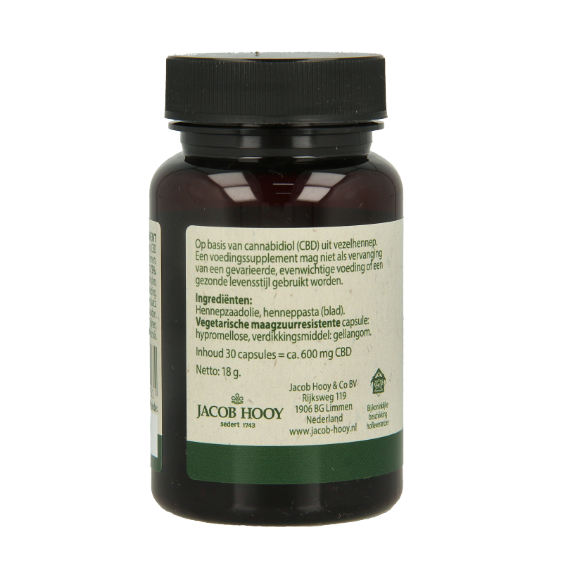 Jacob Hooy CBD Capsules 20mg 30 Capsules