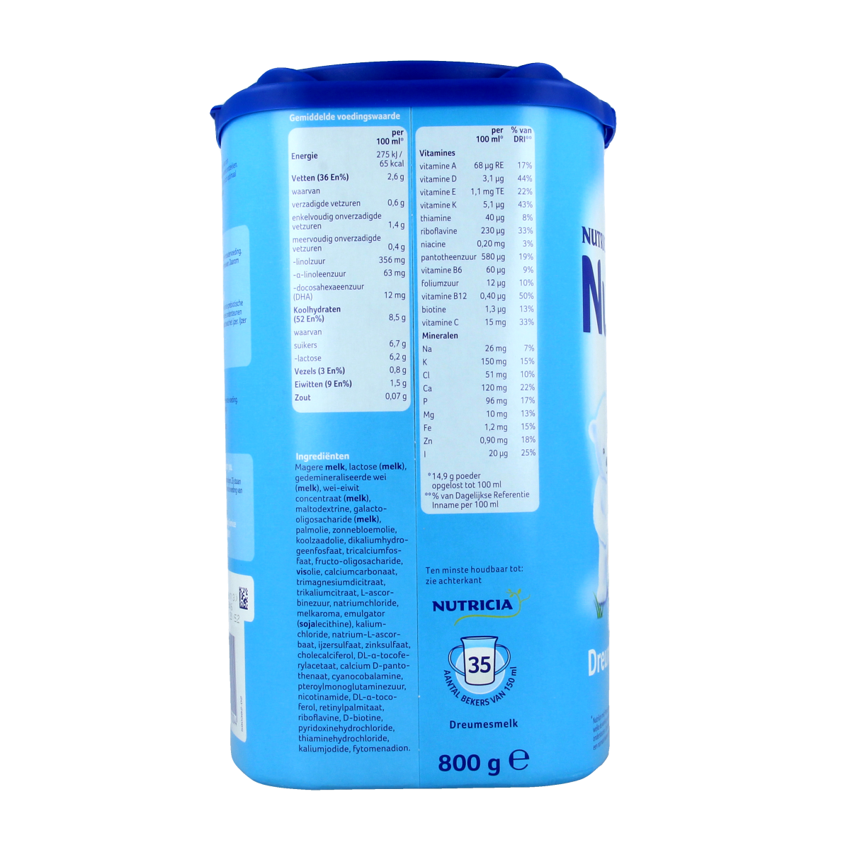 Nutrilon 4 Dreumes groeimelk poeder in 800g container, baby and toddler nutrition formula with brand logo visible