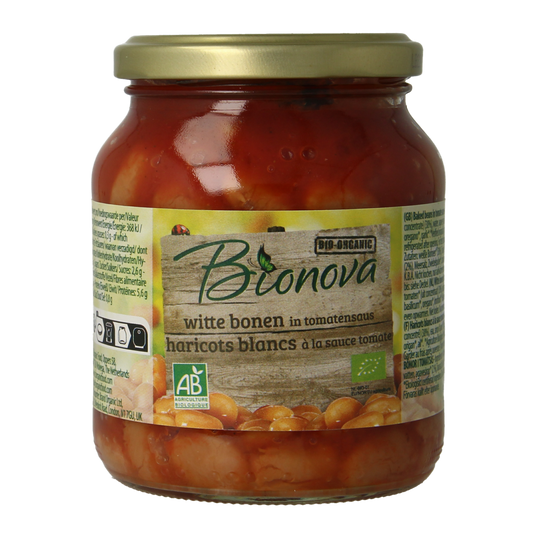 Bionova Witten bonen in tomatensaus bio 350.00 Gram