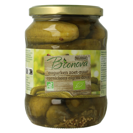Bionova Augurken zoet zuur bio 670.00 Gram