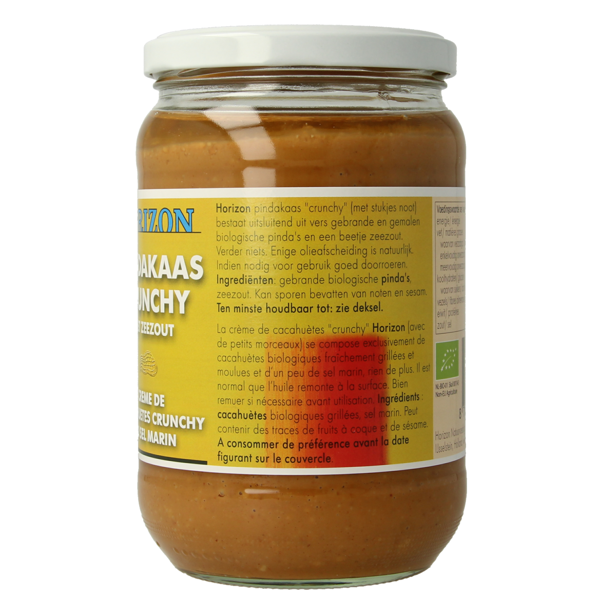 Horizon Pindakaas crunchy met zeezout eko bio 650.00 Gram