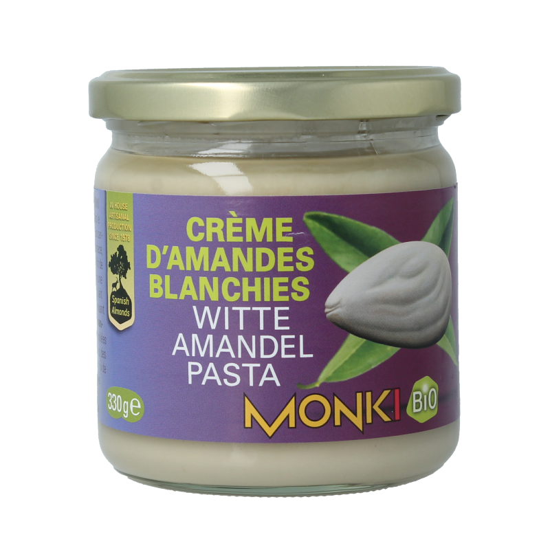 Monki Witte amandelpasta eko bio 330 Gram