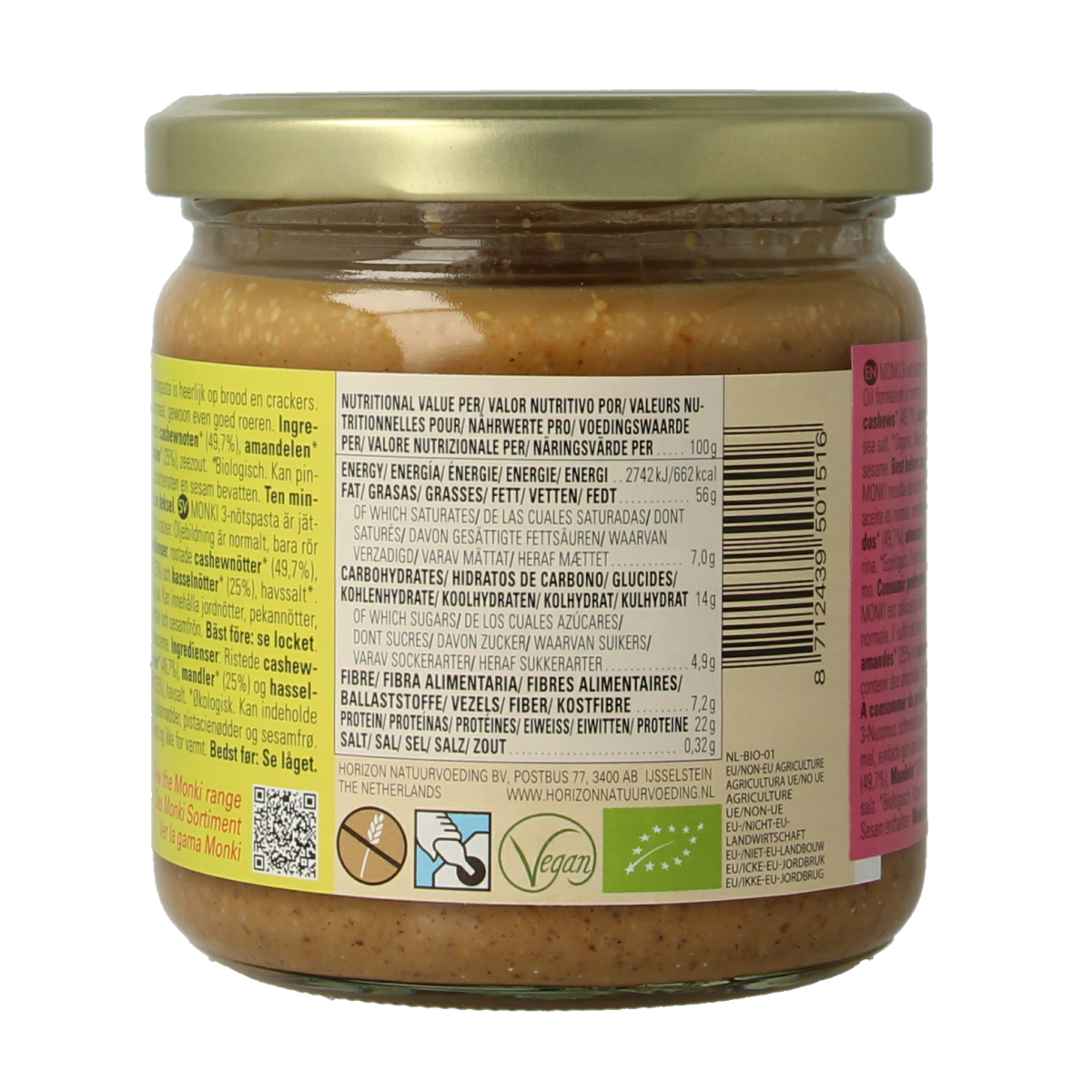 Monki 3 Notenpasta bio 330.00 Gram