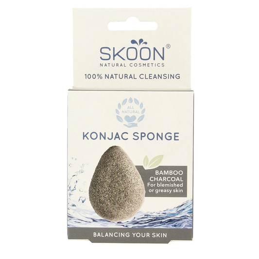 Skoon Konjac spons bamboo charcoal bio 1.00 Stuks