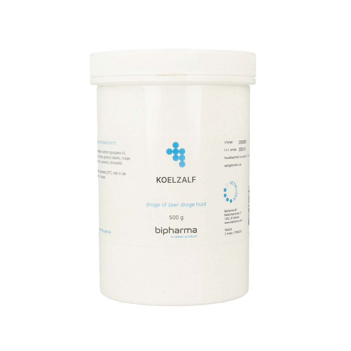 Bipharma Op=Op Koelzalf 500g body care cream in a tube, used for soothing skin and muscle discomfort.