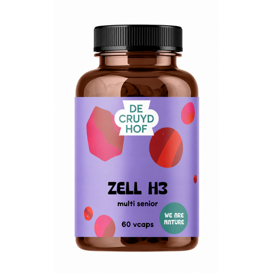 De Cruydhof Zell H3 vegetarian capsules, dietary supplement in a white bottle with label, 60 capsules, herbal and nutritional support