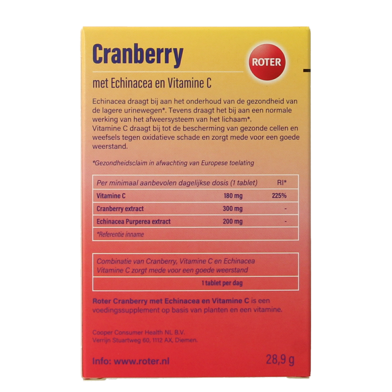 Roter Cranberry vitamine C & echinacea 30 Tabletten