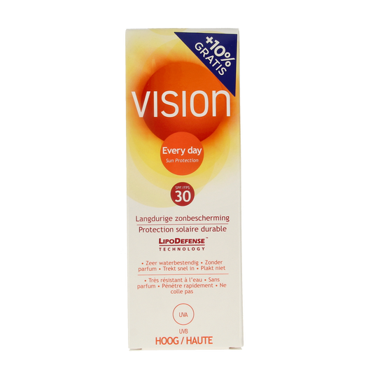 Vision High SPF30 sunscreen lotion in 90ml bottle, sun protection product from the Vision Zonnen collection.