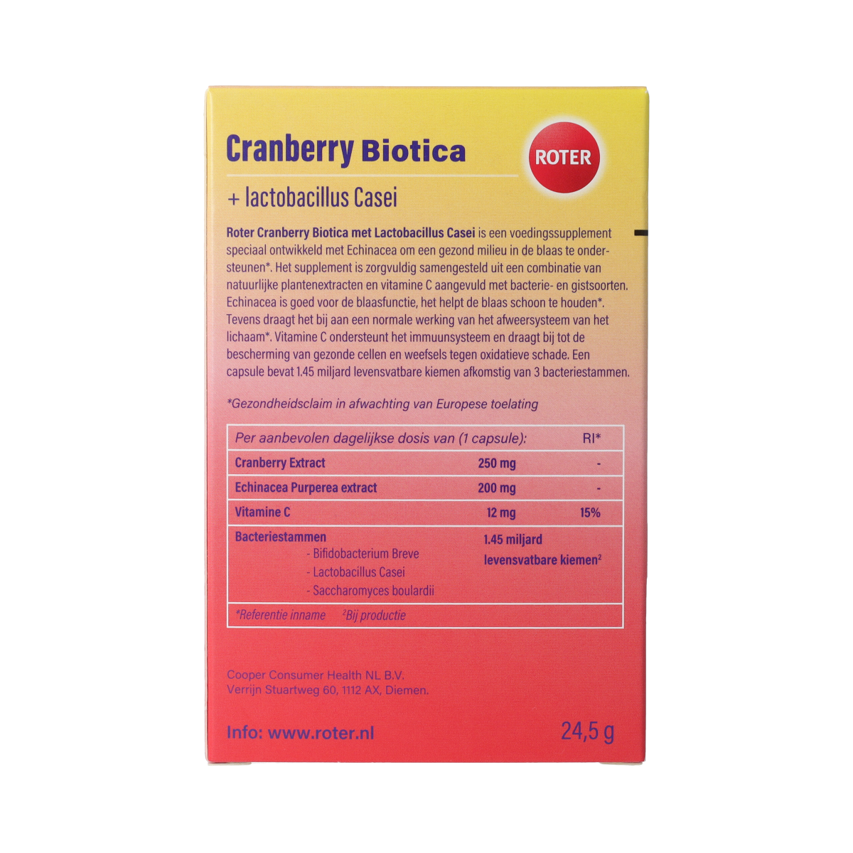 Roter Cranberry & probiotica 30.00 Capsules