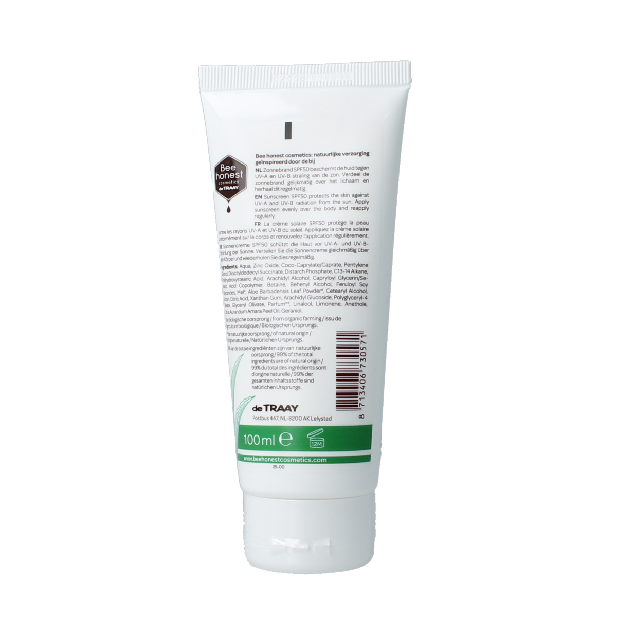 Traay Bee Honest Zonnebrand aloe & honing SPF50 100.00 Milliliter