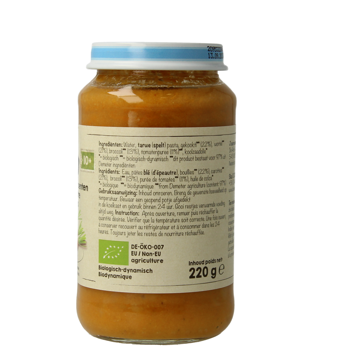 Biobim Speltpasta groente 10+ maanden demeter bio 220.00 Gram