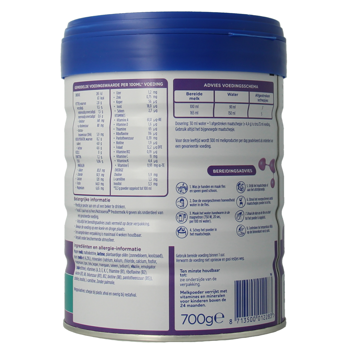 Hero Nutrasense peutermelk 4 (1+jr) 700.00 Gram