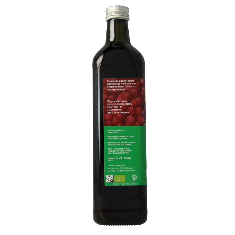 Terschellinger Cranberrysap ongezoet bio 750 Milliliter