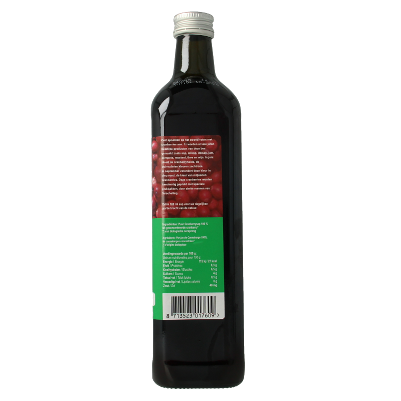 Terschellinger Cranberrysap ongezoet bio 750 Milliliter