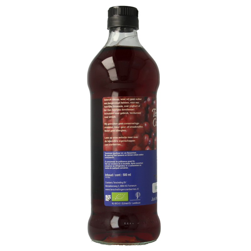Terschellinger Cranberry diksap bio 500 Milliliter