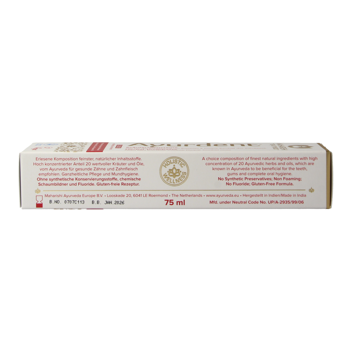 Maharishi Ayurv Ayurdent tandpasta classic 75.00 Milliliter