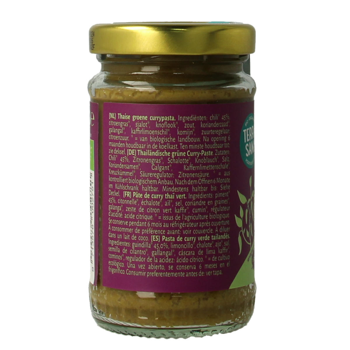 TerraSana Thaise groene currypasta bio 120.00 Gram