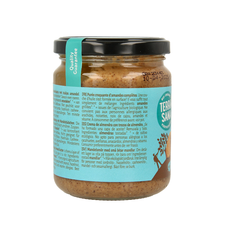 TerraSana Amandelpasta bruin crunchy bio 250 Gram