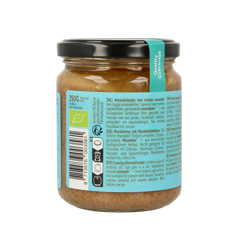 TerraSana Amandelpasta bruin crunchy bio 250 Gram