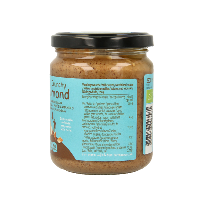 TerraSana Amandelpasta bruin crunchy bio 250 Gram