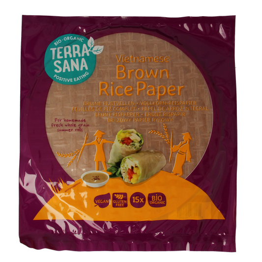 TerraSana Vietnamese bruine rijstvellen bio 150.00 Gram