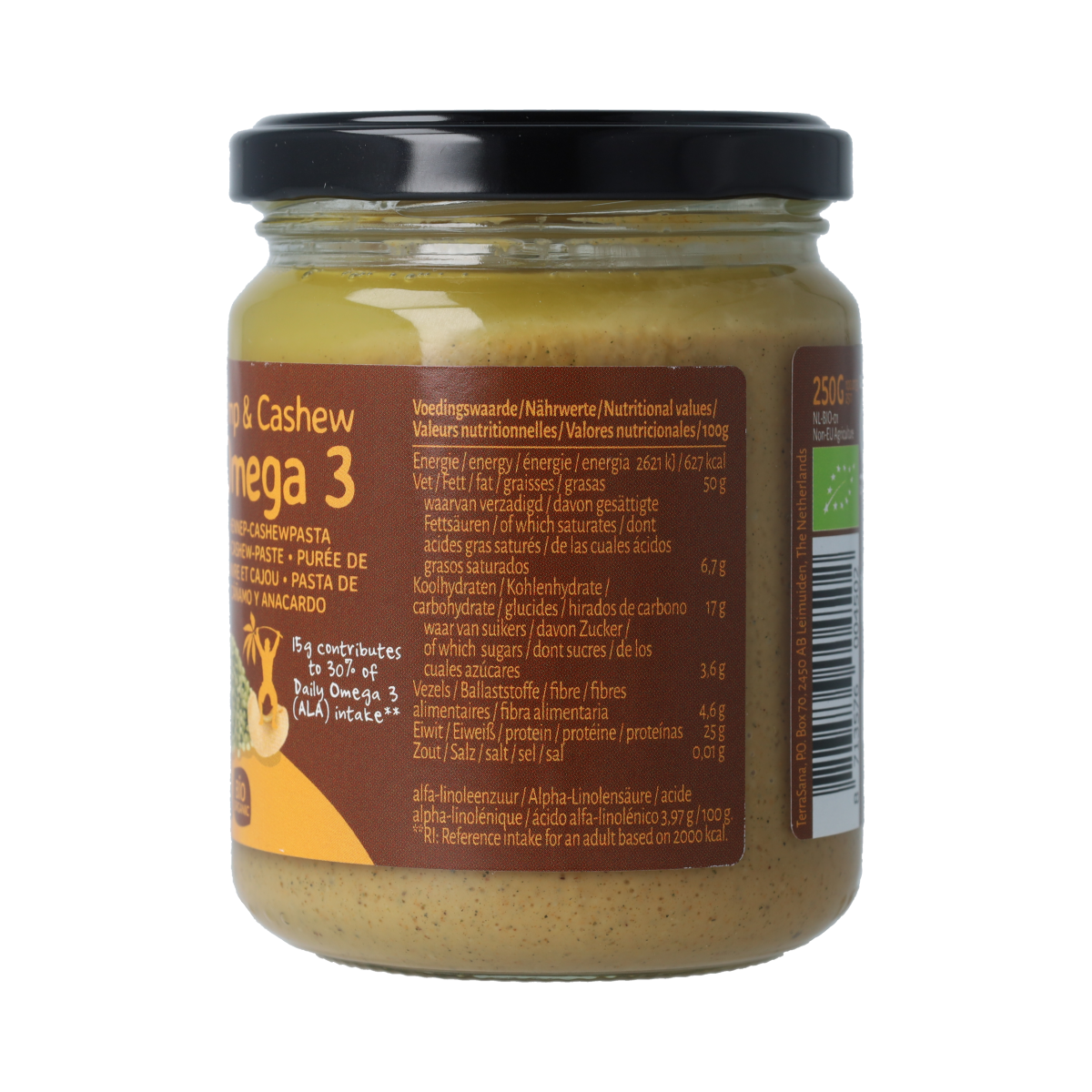 TerraSana Omega 3 hennep cashewpasta 250.00 Gram