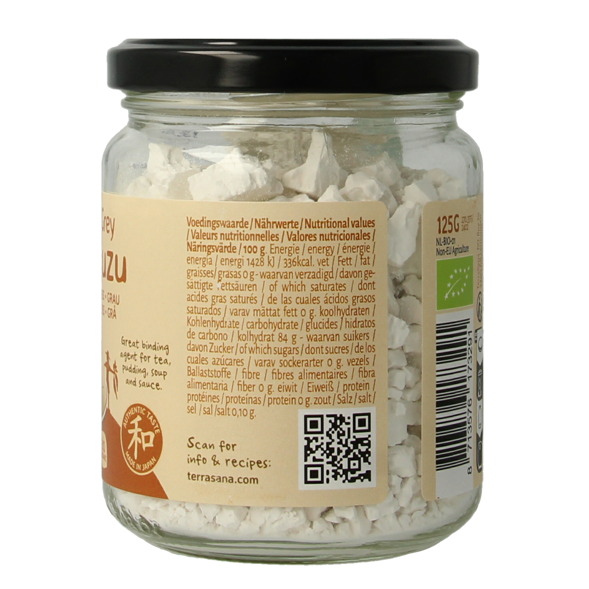 TerraSana Kuzu grijs (glas) eko bio 125.00 Gram