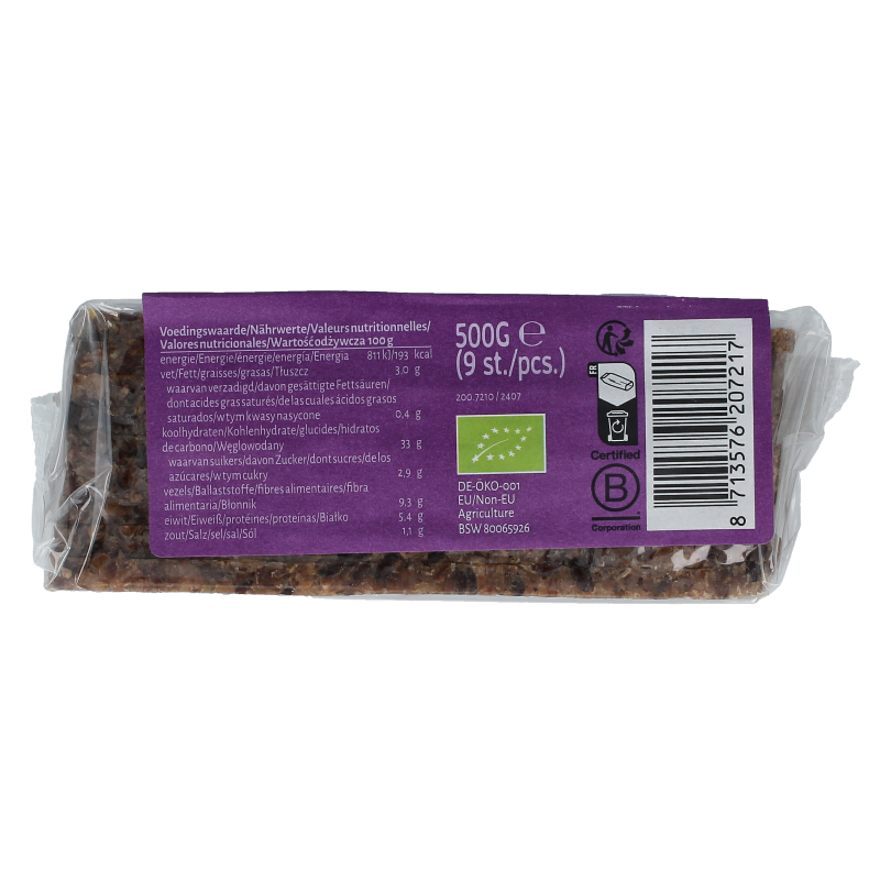 TerraSana Roggebrood lijnzaad bio 500 Gram