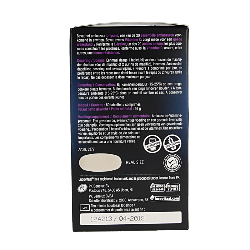 Lucovitaal L-Lysine 1000mg 60 Tabletten