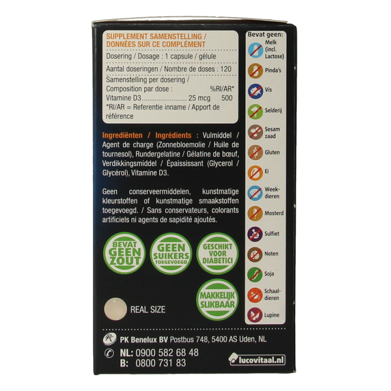 Lucovitaal Vitamine D3 25mcg 120 Capsules