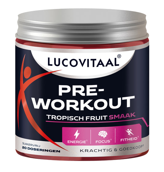 Lucovitaal Pre-workout tropisch fruit 200 Gram