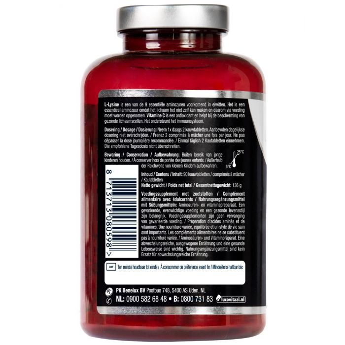 Lucovitaal L-Lysine 1000mg 90.00 Kauwtabletten