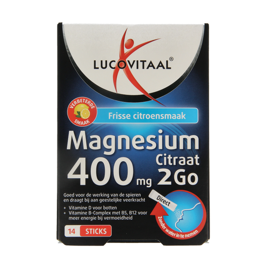 Lucovitaal Magnesium citraat 400mg 2go sticks 14 Stuks