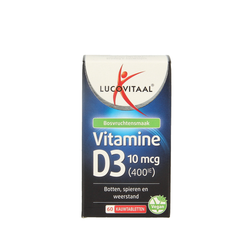 Lucovitaal Vitamine D3 10mcg (400IE) vegan 60 Kauwtabletten