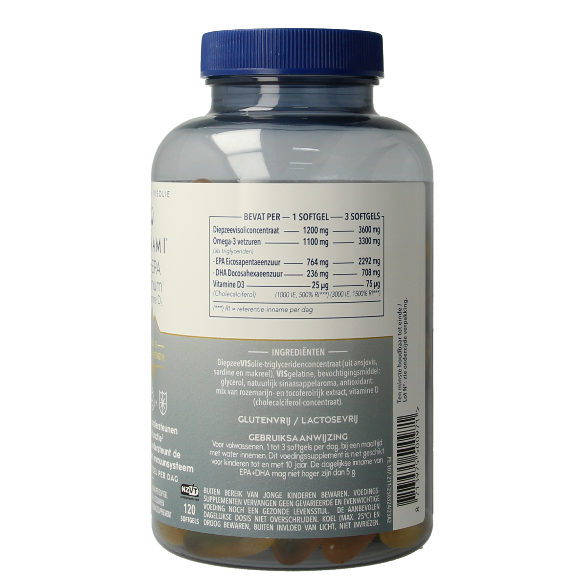 Minami MorEPA Platinum with Vitamin D3 softgels, omega-3 fatty acids supplement in clear gel capsules.