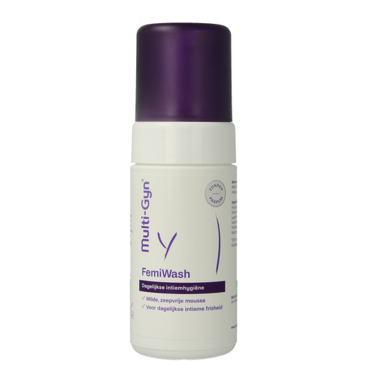 Multi GYN Femwash body care product in a 100ml bottle, designed for feminine hygiene and personal care.