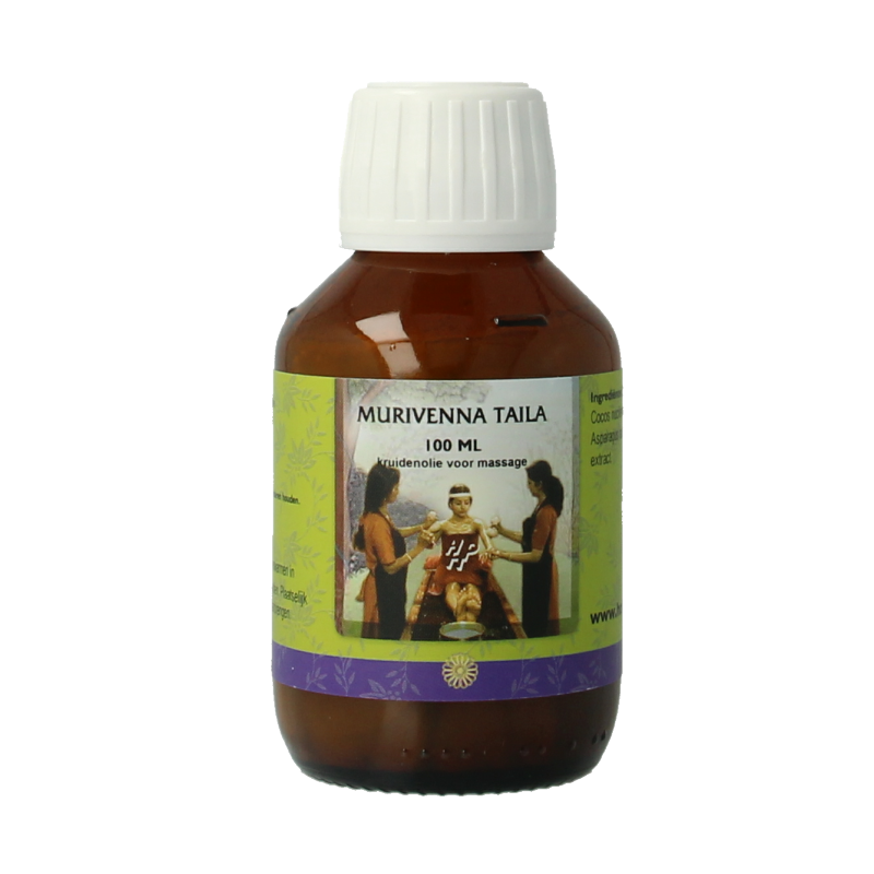 Holisan Murivenna taila 100ml Ayurvedic body care oil in a clear glass bottle with a white cap, labeled for skin treatment.