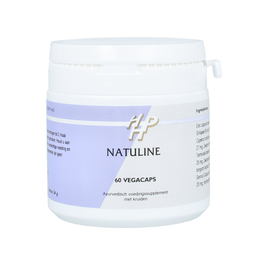 Holisan Nitaline vegetarian herbal capsules in a container, used as a herbal supplement for health and wellness.