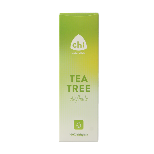 Chi Tea Tree Bio first aid body care product in a 20ml bottle, natural skincare for soothing and healing skin.