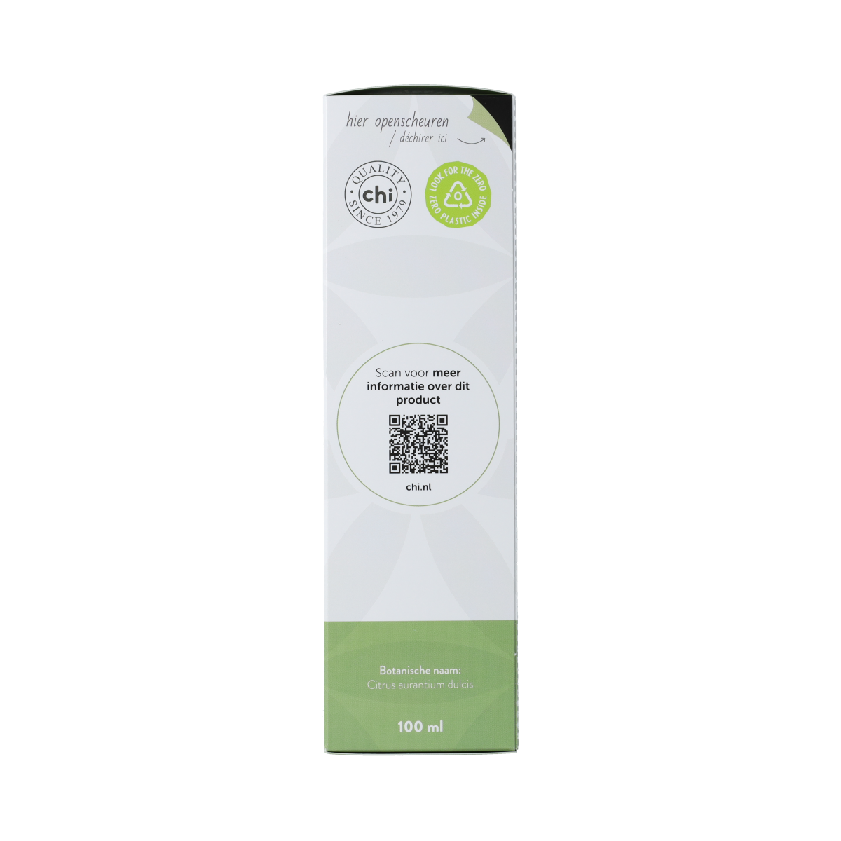 Chi Sinaasappel zoete etherische olie in 100ml bottle, fresh orange scent, natural essential oil product.