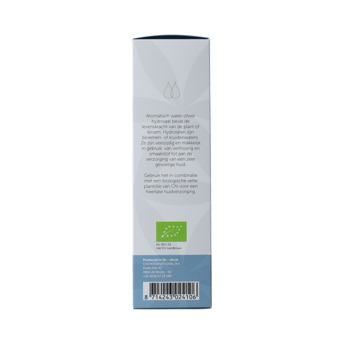 Chi Hamamelis hydrolaat bio 150ml natural facial care bottle with a clear label and spray nozzle for soothing skin treatment
