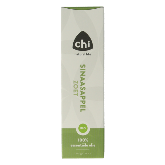 Chi Sinaasappel organic sweet orange essential oil bottle, 10ml, natural and eco-friendly aromatic oil for wellness use.