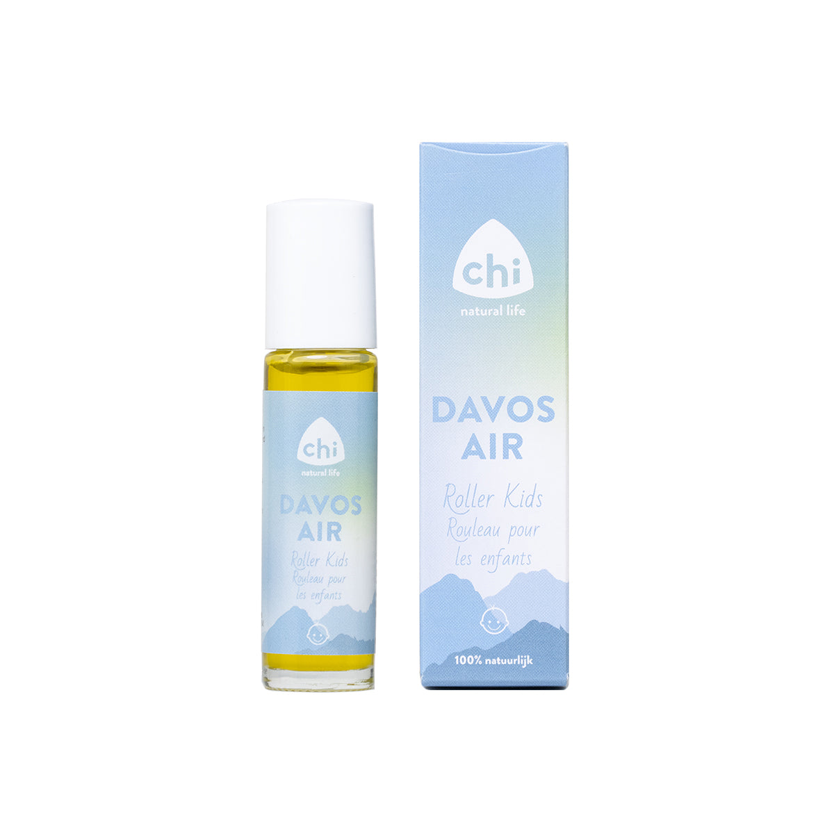 Chi Davos kuurolie roller for kids, 10ml, body care product with a roller applicator, designed for gentle skin soothing.