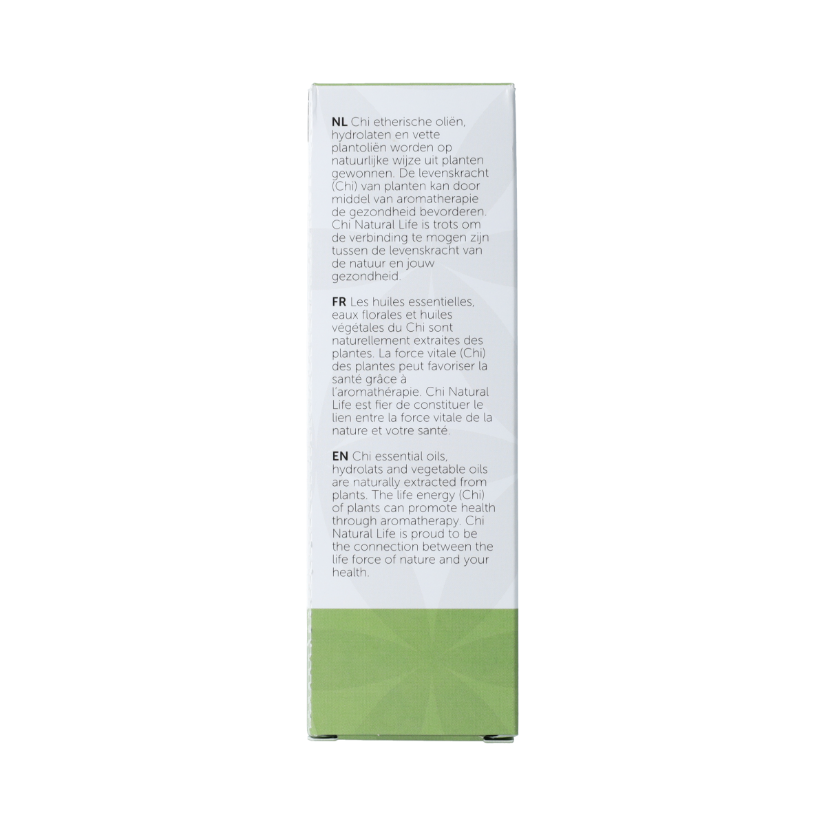 Chi Lavendelolie Bulgarije bio, 50ml, organic lavender essential oil in a clear glass bottle with a white cap.