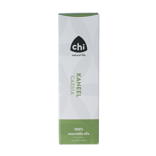 Chi Kaneel Chinese Cassia essential oil in a 20ml bottle, featuring amber glass and a white cap, suitable for aromatherapy use.