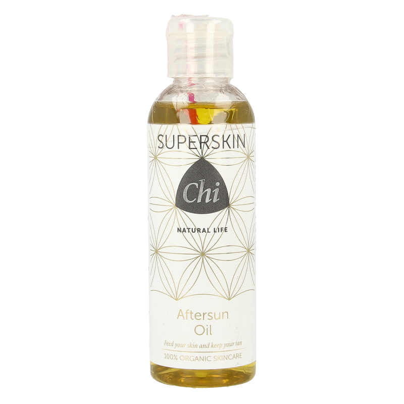 Chi Superskin aftersun lotion in a 100ml bottle, designed for sun protection and skin soothing after sun exposure.