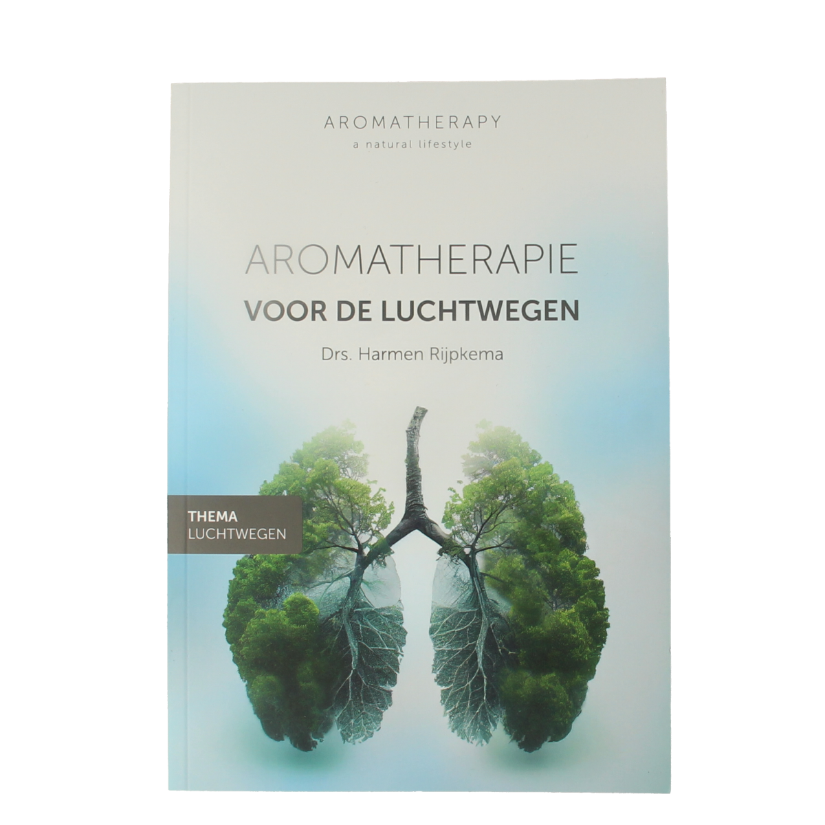 Chi Aromatherapie voor luchtwegen boek, open pages with illustrations and text on natural remedies for respiratory health.