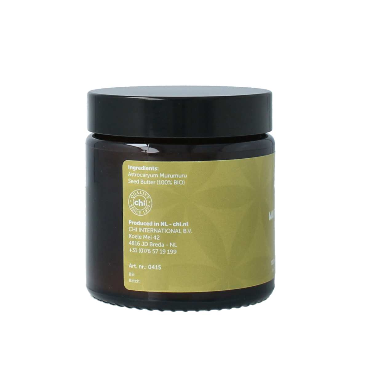 Chi Murumuru butter bio in 100ml container, natural body care product with a creamy texture and smooth finish.