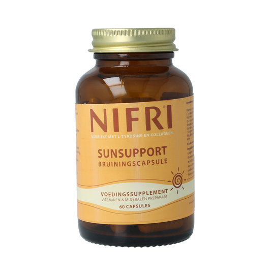 Nifri Bruiningscaps+ L-tyrosine and collagen multivitamin capsules, 60 count, dietary supplement for skin and energy support