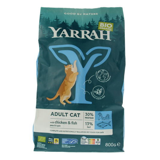 Yarrah Adult kattenvoer met vis bio 800.00 Gram